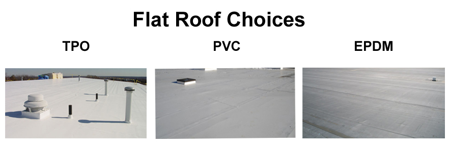 Flat roof choices - TPO, PVC, EPDM