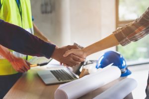 Commercial Roofing Contractor Hand Shake
